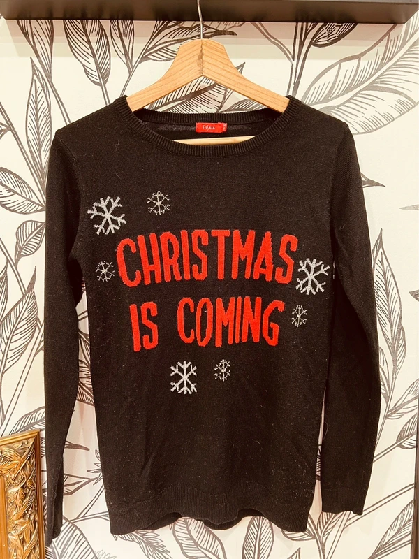Taille Xs - S 34-36 pull de Noel femme Tissaia noir et rouge 🌺