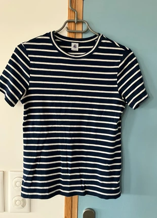T-shirt rayé Petit bateau marine et blanc 14/18 ans, marca: Petit Bateau, estado: Bom, tamanho: 14 anos / 164 cm, €5.00, €5.95 inclui Proteção do Comprador