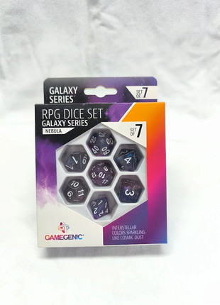 RPG Dice Set - Galaxy Seiries - Nebula, marca: Gamegenic, estado: Muito bom, €10.00, €11.20 inclui Proteção do Comprador