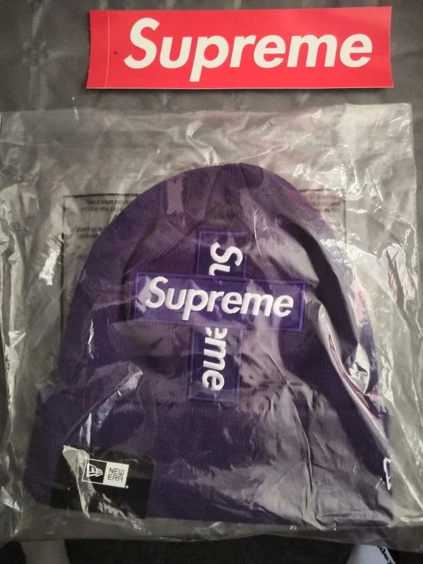 Supreme Cross Box Logo beanie Purple - Vinted