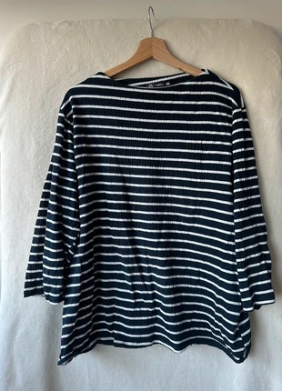 Donker blauw wit gestreept shirt Omega, merk: Omega, staat: Heel goed, maat: XXL / 44 / 16, € 4,00, € 4,90 inclusief Kopersbescherming