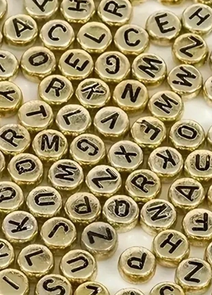 🌟 Lot 50 perles lettres acrylique doré 0,6 cm DIY bijoux 🌟, zustand: Sehr gut, 1,90 €, 2,70 € beinhaltet Vinted-Käuferschutz Pro
