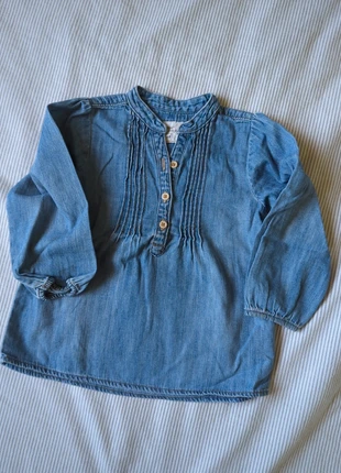 Chemise tunique jean, marke: H&M, zustand: Neu, größe: 18–24 Monate / 86, 3,00 €, 3,85 € inklusive Vinted-Käuferschutz