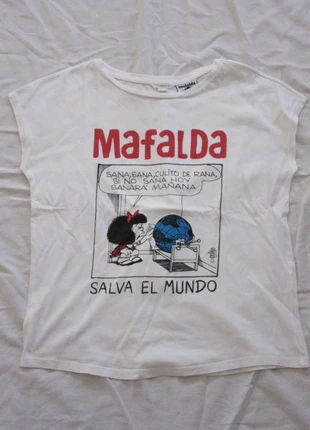 Camiseta Mafalda de Springfield, marca: Springfield, estado: Muito bom, tamanho: S, €5.00, €5.95 inclui Proteção do Comprador