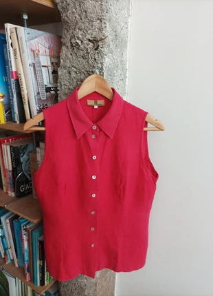 Haut chemise sans manche 100% lin Irène Van Ryb _  L, brand: Irene Van Ryb, condition: Very good, size: L / 40 / 12, €25.00, €26.95 includes Buyer Protection