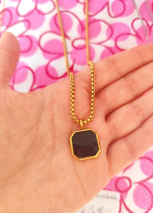 Collar dorado de Onix , collar cadena dorada, candena de Onix , collar unisex, marque: Acero, état: Neuf sans étiquette, 12,00 €, 13,30 € Protection acheteurs incluse