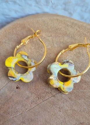 #boucles d'oreilles #fleurs #acier inoxydable #femme #pampilles #doré #marron #automne#vinted, marque: Fait Main, état: Neuf avec étiquette, 6,00 €, 7,00 € Protection acheteurs incluse