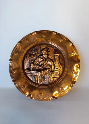 Assiette plaque décorative murale en cuivre vintage, marque: créations artistiques, état: Bon état, 15,00 €, 16,45 € Protection acheteurs incluse