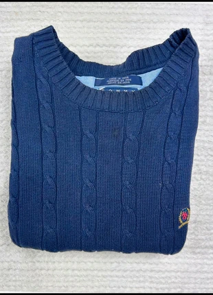 Sweat/Pull Tommy Hilfiger Bleu marine / Torsadé/ Col Rond / Logo brodé / Taille L Homme, marke: Tommy Hilfiger, zustand: Sehr gut, größe: L, 23,00 €, 24,85 € inklusive Vinted-Käuferschutz