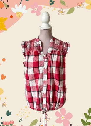 🍒Chemisier vintage sans manches à carreaux Y2K sleeveless plaid blouse🍒, marca: Vintage, estado: Muito bom, tamanho: M / 38 / 10, €3.00, €3.85 inclui Proteção do Comprador