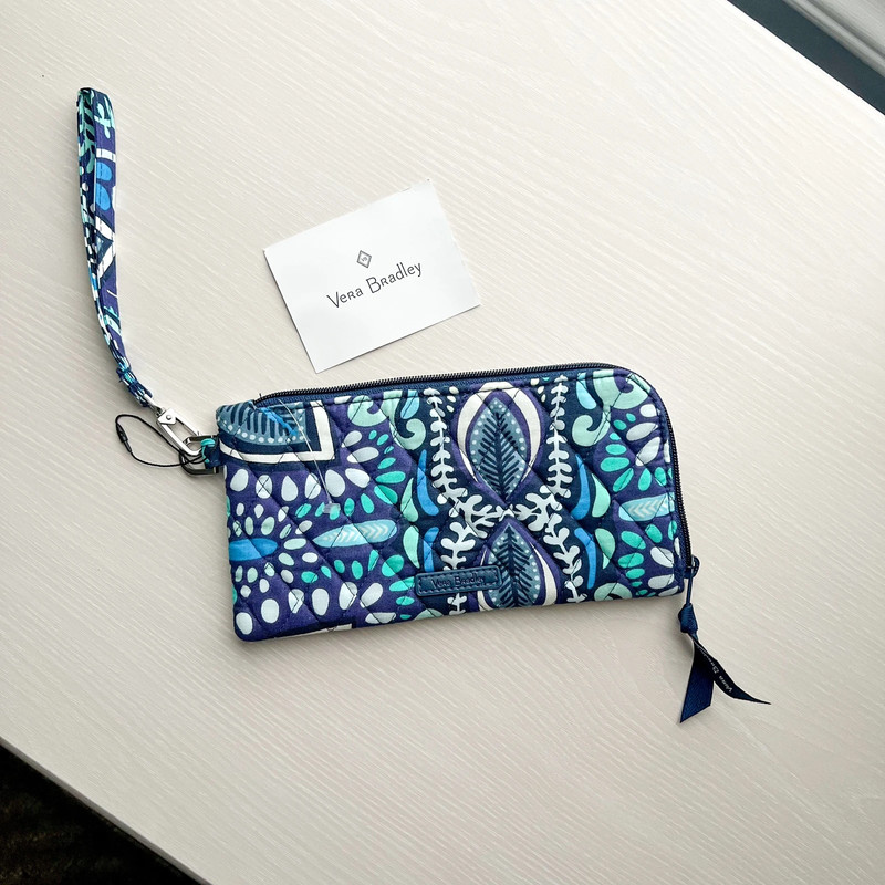 Vera Bradley Paisley Blue Zip Up Wallet 1