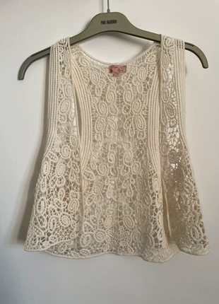 Gilet cardigan en dentelles, brand: Purple Queen, condition: Very good, size: One size, €3.00, €3.85 includes Buyer Protection