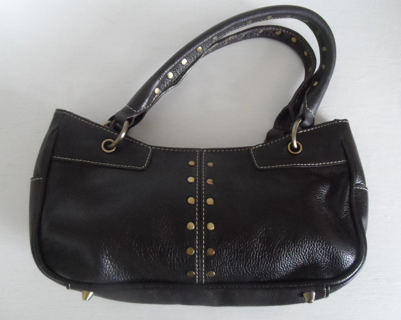 Y2K Black Leather Studded Bag