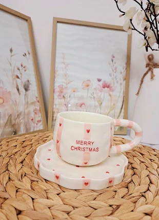 Tasse “Merry Christmas” rose en céramique – Édition festive 260 ml 🎀, marque: sansnom., état: Très bon état, 14,99 €, 16,44 € Protection acheteurs incluse