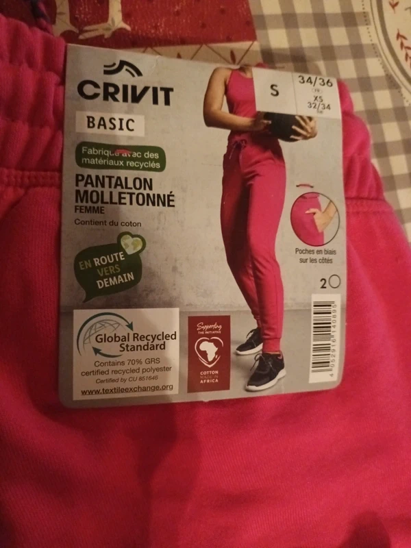 Pantalon molletonné de sport crivit taille 34 36 - photo numéro 2