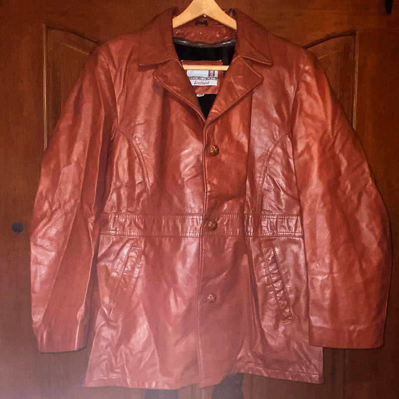 Vintage 70s 80s Mens Classic Directions Leather Coat Jacket 1