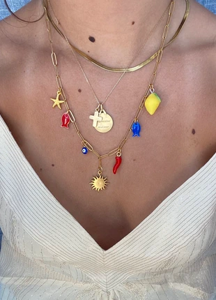 Collier breloques dorées, marque: Vintage Dressing, état: Neuf sans étiquette, 15,00 €, 16,45 € Protection acheteurs incluse