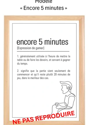 Cadre fait main à message "Encore 5 minutes", brand: Fait Main, condition: New without tags, €5.00, €5.95 includes Buyer Protection