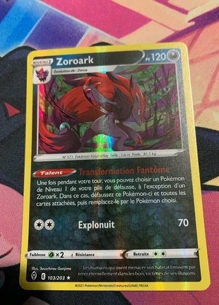 Zoroark holographique 103/203, marca: Pokémon, estado: Muito bom, €1.00, €1.75 inclui Proteção do Comprador Pro
