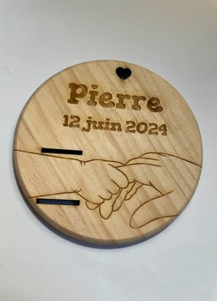 Support en bois pour bracelet de naissance – Cadeau personnalisé, brand: Fait-Maison, condition: New without tags, €5.00, €5.95 includes Buyer Protection