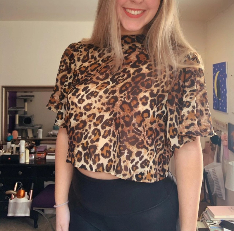 urban outfitters cheetah print blouse 3