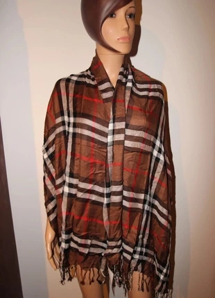 maxi écharpe à carreaux  unisexe longue douce Tara Clothing marron noir, merk: Tara, staat: Nieuw met prijskaartje, € 5,00, € 5,95 inclusief Kopersbescherming