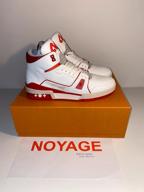 Louis Vuitton Mid Trainer 'White Red