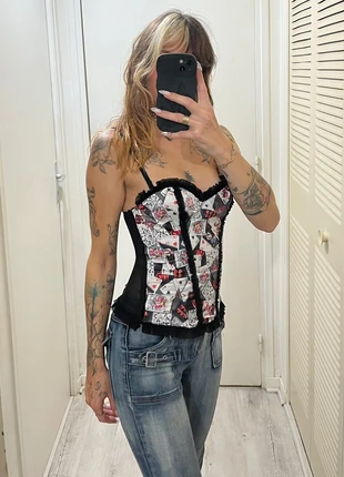 Corset mousseline et imprimés, brand: COQUETTE, condition: Very good, size: S / 36 / 8, €6.99, €8.04 includes Buyer Protection