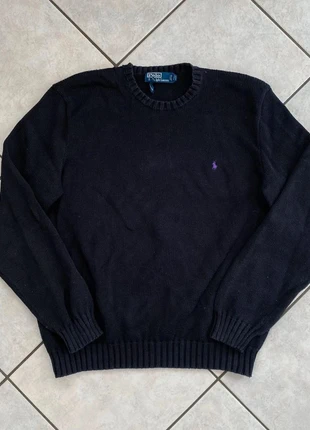 Pull col rond Ralph Lauren | noir logo brodé violet | XL homme, marke: Ralph Lauren, zustand: Sehr gut, größe: XL, 50,00 €, 53,20 € inklusive Vinted-Käuferschutz