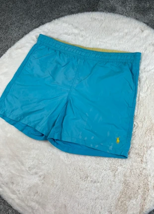 Short de Bain Ralph Lauren Bleu Clair Logo Brodé Jaune, marque: Ralph Lauren, état: Très bon état, taille: M, 22,00 €, 23,80 € Protection acheteurs (Pro) incluse