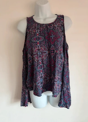 Hollister Boho Cold Shoulder Top – Size M UK10– 100% Viscose, brand: Hollister, condition: Very good, size: S / UK 8-10, £5.94, £6.94 includes Buyer Protection