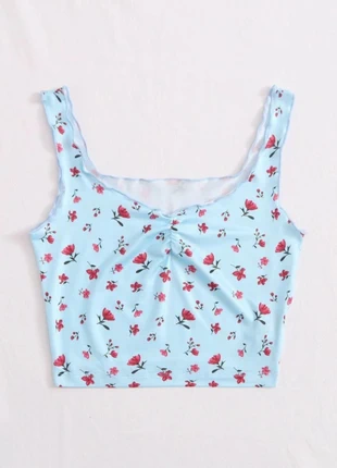 Haut crop top à bretelle neuf taille M bleu ciel fleurs rouges neuf , marque: Shein, état: Neuf avec étiquette, taille: M / 38 / 10, 4,50 €, 5,43 € Protection acheteurs incluse