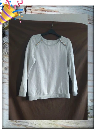 jersey algodón retro estilo sudadera con botones dorados abrochables TL, marque: Vintage Chic, état: Très bon état, taille: L / 40 / 12, 13,00 €, 14,35 € Protection acheteurs incluse