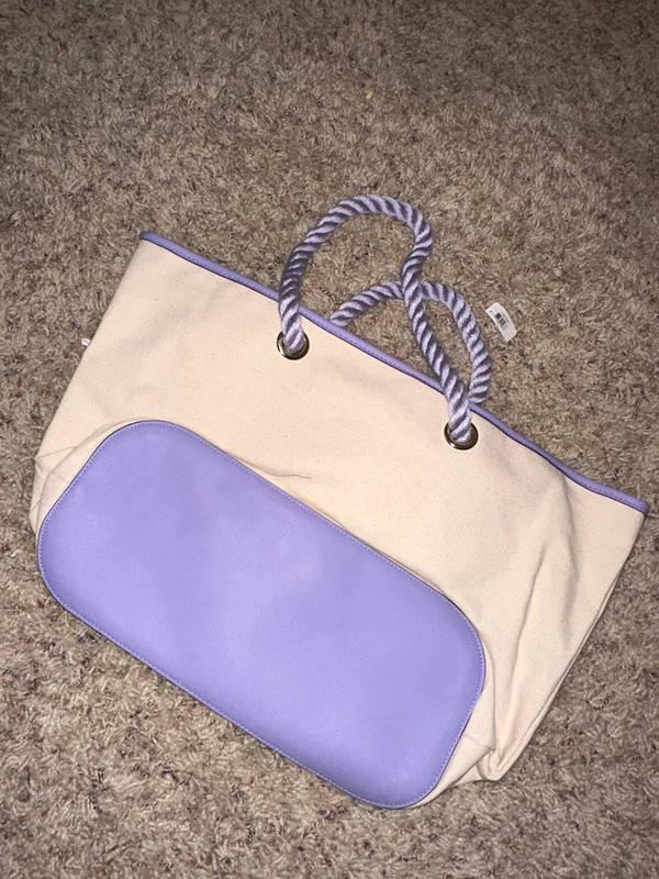 La Victoria's Secret tote bag purse rope lavendar purple