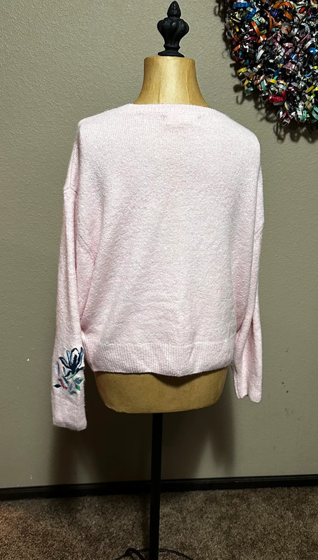 L.O.G.G Label of Graded Goods Medium H&M Pink Embroidered Sweater 3