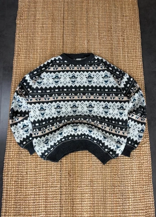 Pull Col Rond Noir et Blanc Motifs Aztèques, Funky Knitwear Vintage Taille L, marke: Vintage Dressing, zustand: Sehr gut, größe: L / 40 / 12, 25,00 €, 26,95 € beinhaltet Vinted-Käuferschutz Pro