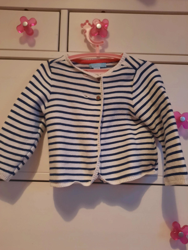 Chaqueta bebé rayas azul marino 1