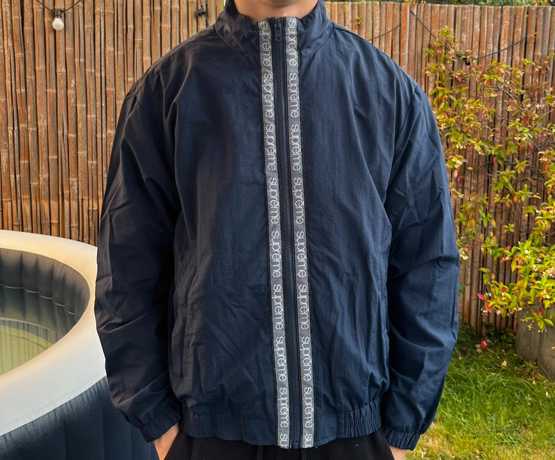 Veste supreme Classic Logo taping Track Jacket Navy