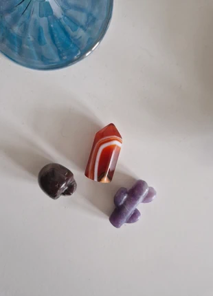 Setje carvings skull toren cactus lepidoliet carneool mookaiet, marque: merkloos, état: Très bon état, 9,50 €, 10,68 € Protection acheteurs incluse