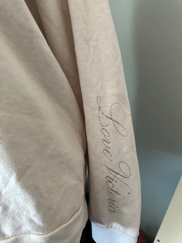Victoria’s secret hoodie size large women beige full zip jacket 3