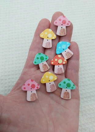 Boutons couture champignon en bois - 8pcs A0750, marca: Mercerie Syllikan, estado: Muy bueno, 2,45 €, 3,27 € Protección al comprador Pro incluida