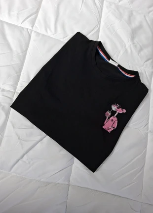 T-shirt noir brodé La Panthère Rose – vintage – taille M (équiv. S), marque: Vintage Dressing, état: Très bon état, taille: M, 10,00 €, 11,20 € Protection acheteurs incluse