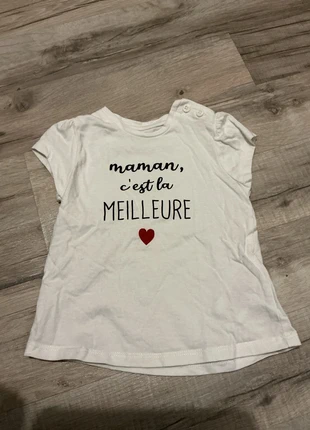 T-shirt maman c’est la meilleure, brand: Vertbaudet, condition: Very good, size: 6-9 months / 68 cm, €1.00, €1.75 includes Buyer Protection