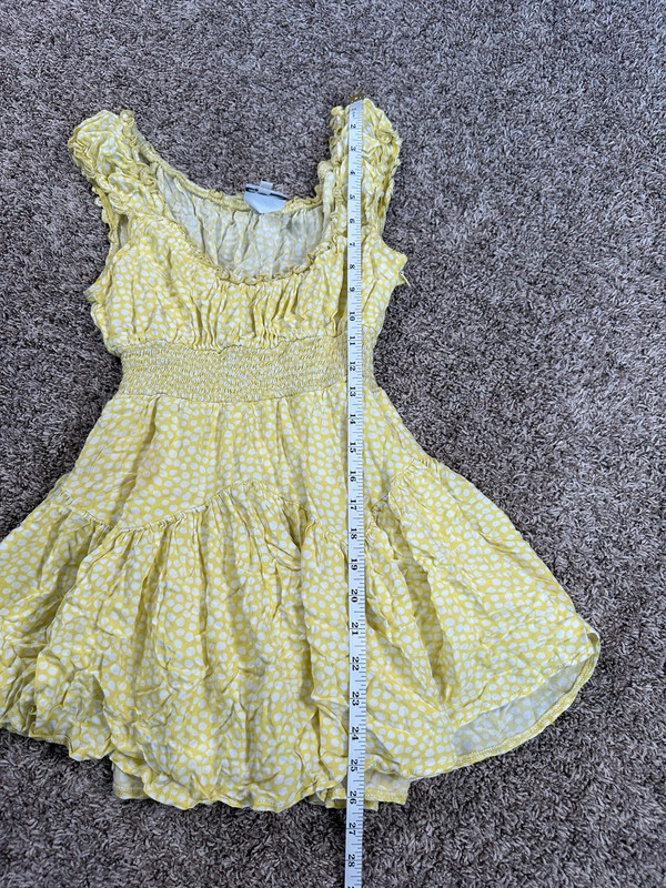 skylar + madison mini dress romper flowy milk made sun dress yellow ruffle M 3