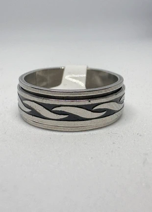 🔥 Bague acier inoxydable motif tribal – Style Y2K / Grunge / Streetwear argenté, état: Neuf sans étiquette, taille: 18,5 mm, 4,40 €, 5,32 € Protection acheteurs (Pro) incluse