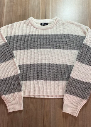 Pull Oversize en Laine – Don’t Call Me Jennyfer – Femme Taille M – Blanc & Gris, merk: Jennyfer, staat: Heel goed, maat: M / 38 / 10, € 8,00, € 9,10 inclusief Kopersbescherming