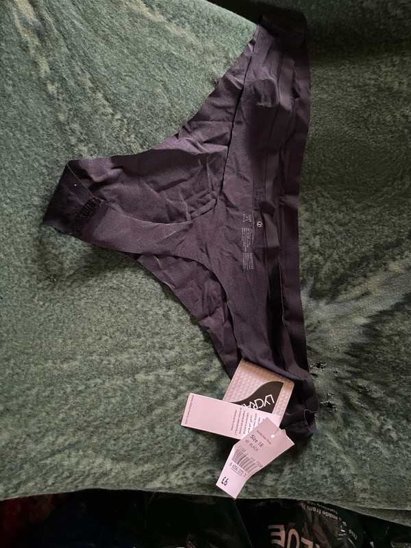 Invisible Satin Thong Size 18 Black | Vinted