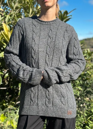 Hollister Grey Cable Knit Sweater Chunky Cotton Mix Oversize, marque: Hollister, état: Très bon état, taille: L, 15,00 €, 16,45 € Protection acheteurs incluse