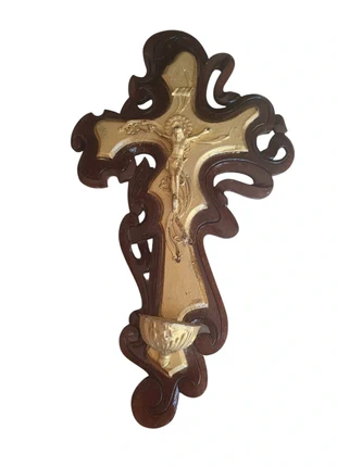 Crucifijo antiguo siglo XIX madera y metal, marca: antiguo, estado: Bom, €29.90, €32.10 inclui Proteção do Comprador