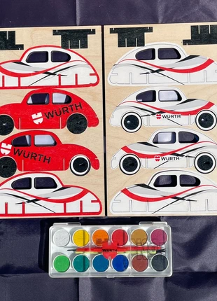Lot de 2 puzzles 3D en bois + palette de peinture Würth, marque: Würth, état: Neuf sans étiquette, taille: Taille unique, 11,99 €, 13,29 € Protection acheteurs incluse